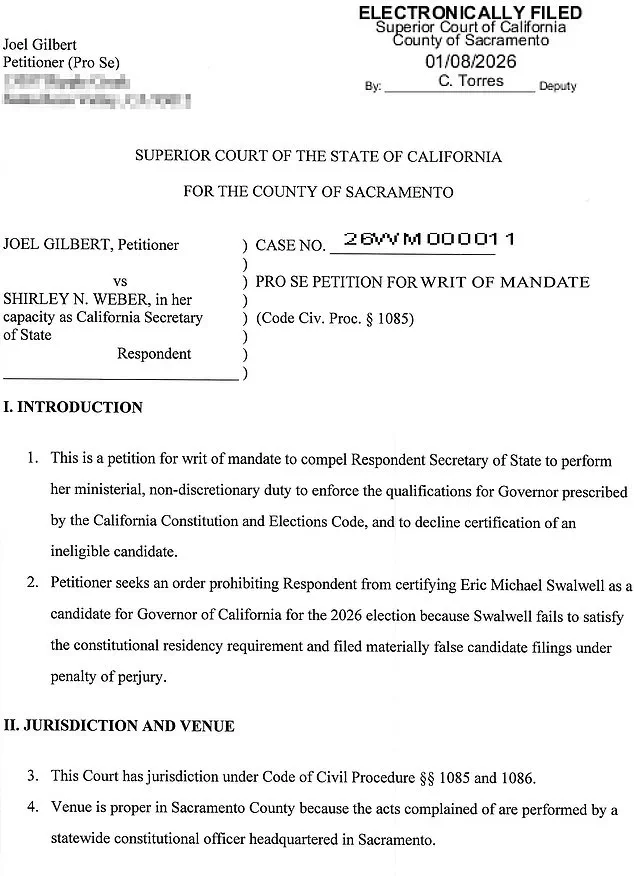 Hidden Residency Details Fuel Legal Challenge Against Eric Swalwell's Gubernatorial Campaign