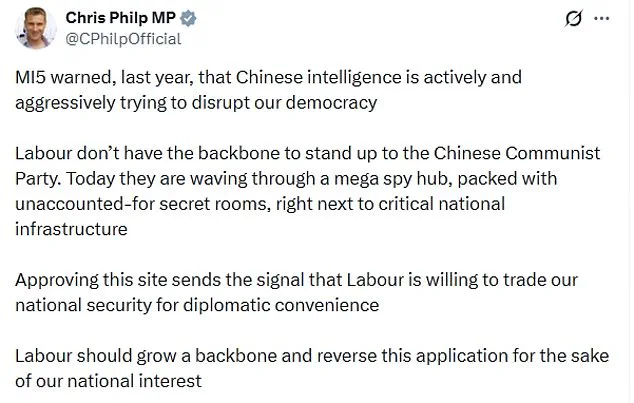 UK Government Approves Construction of China's New 'Mega-Embassy' in London Amid Security Concerns and Party Opposition