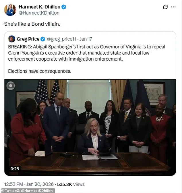 Abigail Spanberger's Controversial Executive Orders Spark Conservative Backlash Amid Virginia's Political Shift