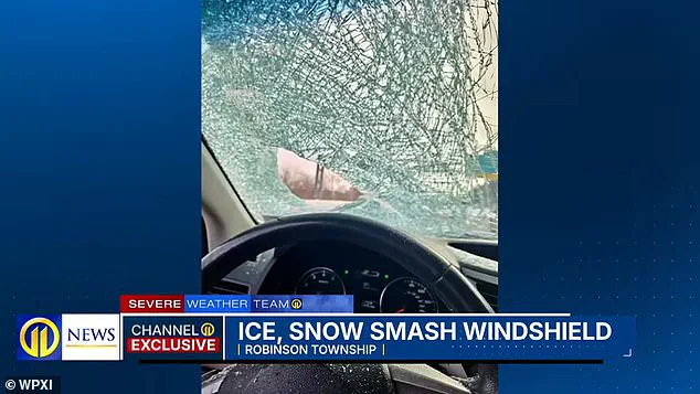 Ice Slab Shatters Windshield of Mother, Leaving Her and Daughter in Shock