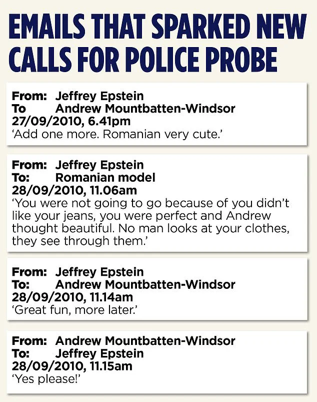 Exclusive: Epstein Files Reveal Secret 2010 Palace Dinner with Andrew Mountbatten-Windsor and Jeffrey Epstein, Sparking Criminal Inquiry Calls