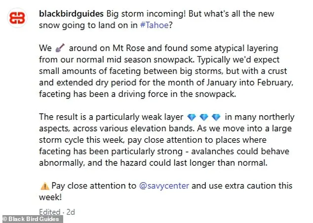 Eerie Warning and Deleted Comment Precede Deadly Lake Tahoe Avalanche, Killing Eight