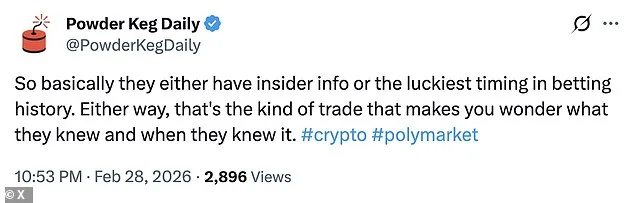 Polymarket User Makes $637K on U.S. Iran Strike Bet, Faced with Insider Trading Claims